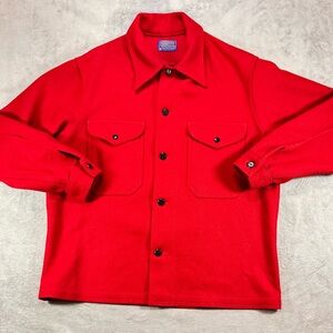 Very Rare 60’s 70’s 💯 Virgin Wool Made In USA Pendleton Red Cruiser Jacket XL